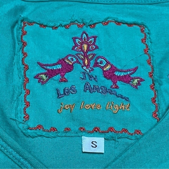 Johnny Was Joy Love Light 1/2 Sleeve Floral Embroidered Twist Front Mini Dress S - Picture 9 of 11